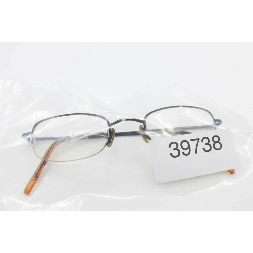 Chaps 118 CC03 Mens Oval Semi Rimless Black Metal Eyeglasses Frames 47-20-140